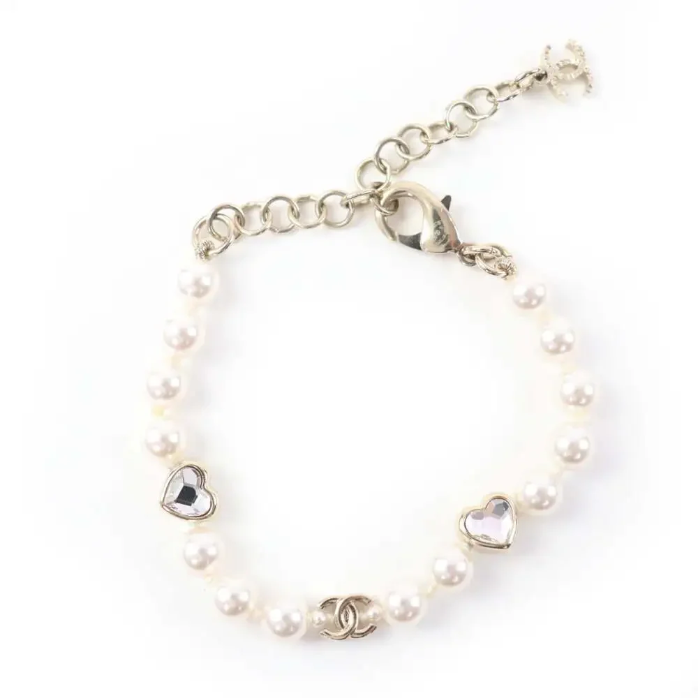 Chanel Cc Logo Heart Bracelet Metal #266417C10B